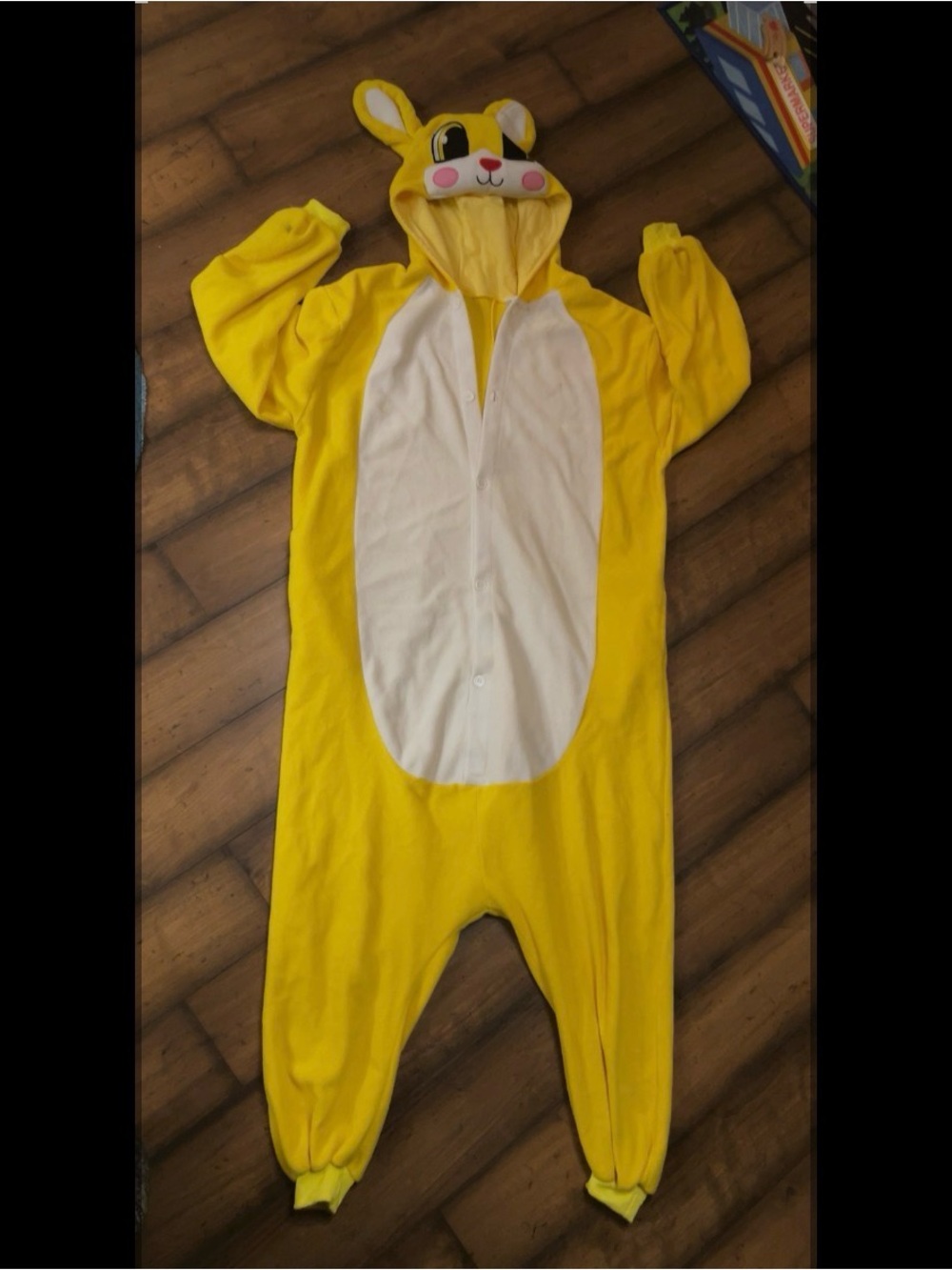 Kids Yellow Bunny One-Piece Hooded Pajamas